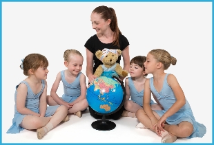 Melody Bear teacher with her students